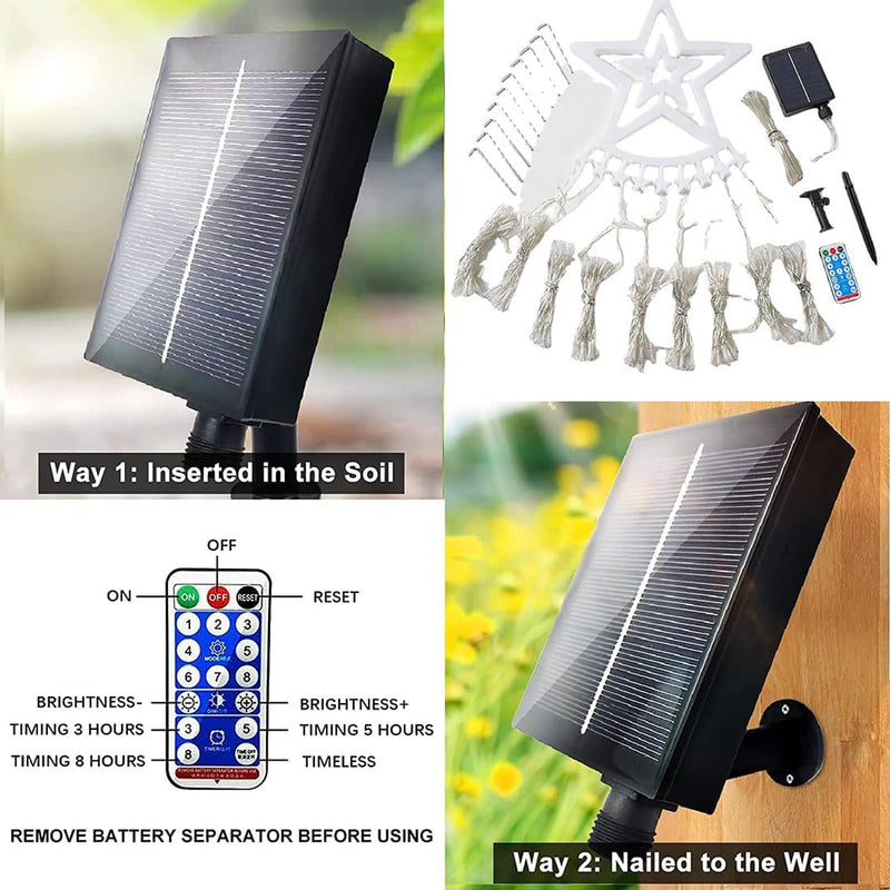 🌟 Nueva Estrella Cascada Solar LED 🌟 Oferta Navideña SOLO POR HOY 50%OFF + CONTROL DE REGALO 🌟 QUE TU CASA SEA LA MEJOR 😍